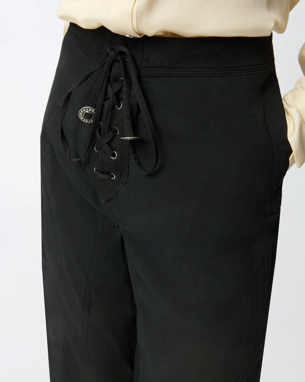 Pantaloni leggeri con lacci e dettagli texani<BR/> 106947A3AX Z99 PINKO Nero limousine 