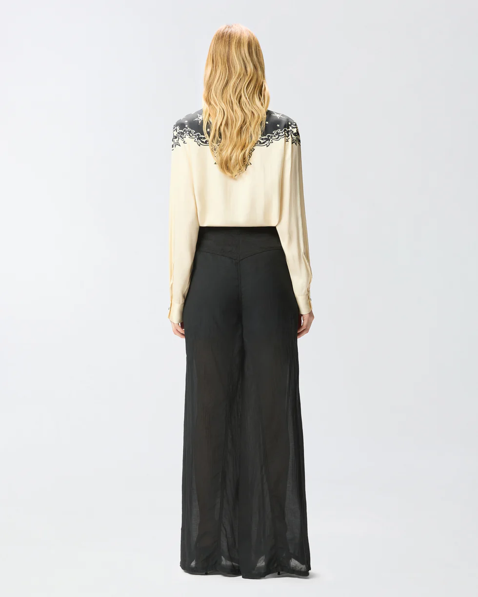 Pantaloni leggeri con lacci e dettagli texani<BR/> 106947A3AX Z99 PINKO Nero limousine 