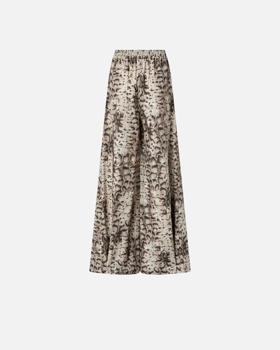 Pantaloni ampi con stampa snake 106963A3B1 CZ9 PINKO Beige/nero 