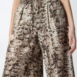 Pantaloni ampi con stampa snake 106963A3B1 CZ9 PINKO Beige/nero 