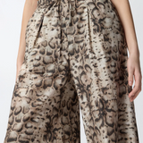 Pantaloni ampi con stampa snake 106963A3B1 CZ9 PINKO Beige/nero 