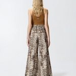 Pantaloni ampi con stampa snake 106963A3B1 CZ9 PINKO Beige/nero 