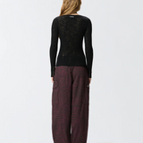 Maglia serafino leggera in cotone a costine 107001A3C Z99 PINKO Black 