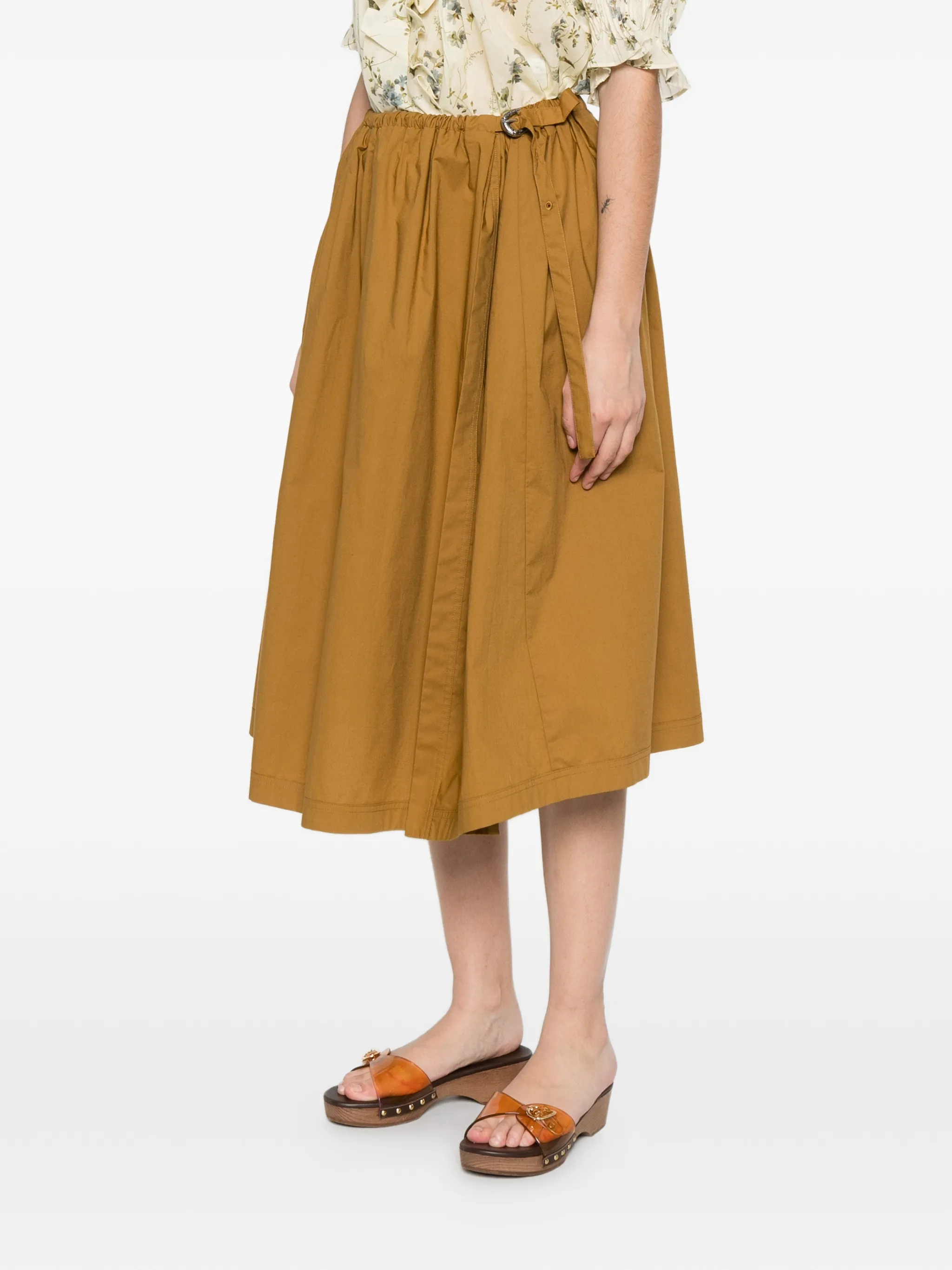 Gonna in popeline di cotone 107003A2LD L25 PINKO Bronzo 