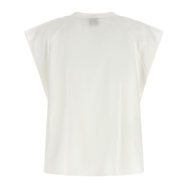 Blusa smanicata 107004A2LD Z05 PINKO Bianco-biancaneve 