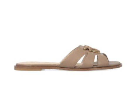 Ciabatta in pelle con logo SD0463P001 L15 PINKO Tabacco 
