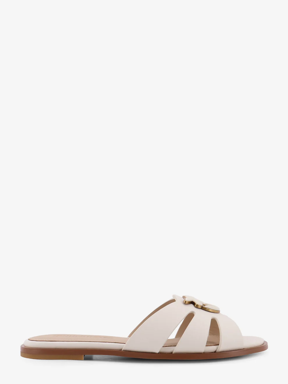 Ciabatta in pelle con logo SD0463P001 Z12 PINKO Milk 