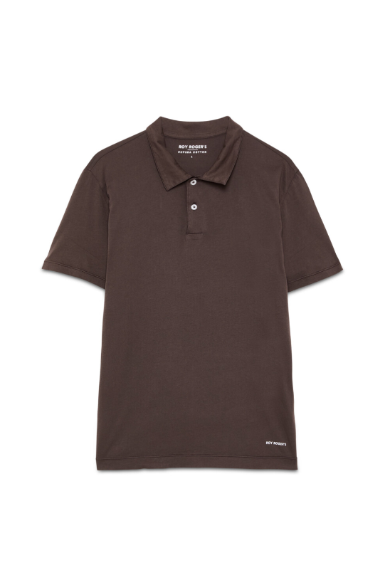 Polo in jersey di cotone RRU500 CG06 0569 C0107 ROY ROGER'S Dark brown 