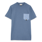 T-Shirt manica corta con taschino RRU90171 CA16 0111 C0526 ROY ROGER'S Mid blue 