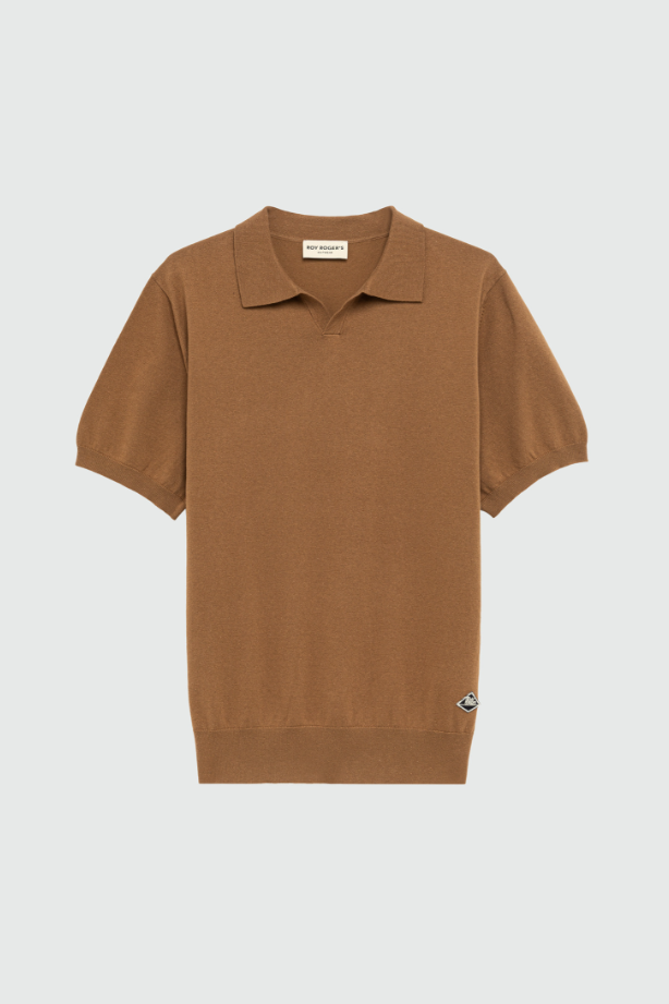 Polo in filo di cotone RRU90325 CS17 C0419 ROY ROGER'S Brown sugar 