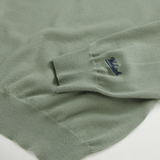 Maglia girocollo in puro cotone con logo ricamato CFWOKN0331MRUF0787 6671 WOOLRICH Faded smokey olive 