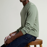 Maglia girocollo in puro cotone con logo ricamato CFWOKN0331MRUF0787 6671 WOOLRICH Faded smokey olive 