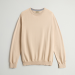 Maglia girocollo in puro cotone con logo ricamato CFWOKN0331MRUF0787 8640 WOOLRICH White pepper 