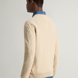 Maglia girocollo in puro cotone con logo ricamato CFWOKN0331MRUF0787 8640 WOOLRICH White pepper 