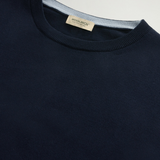 Maglia girocollo in puro cotone con logo ricamato CFWOKN0331MRUF0787 3989 WOOLRICH Melton blue 