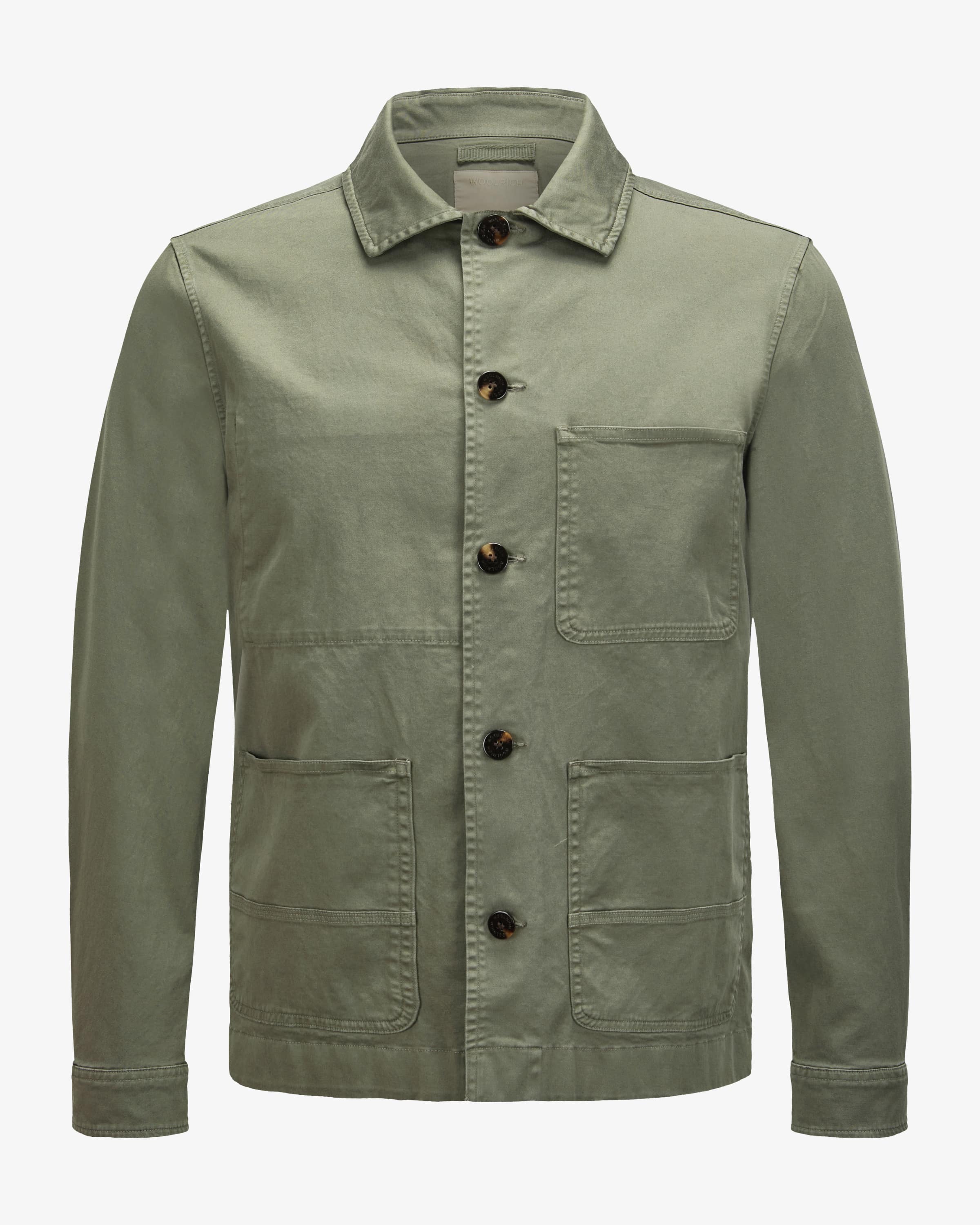 Giacca camicia in cotone CFWOOS2042MRUT5262 6667 WOOLRICH Smokey olive 