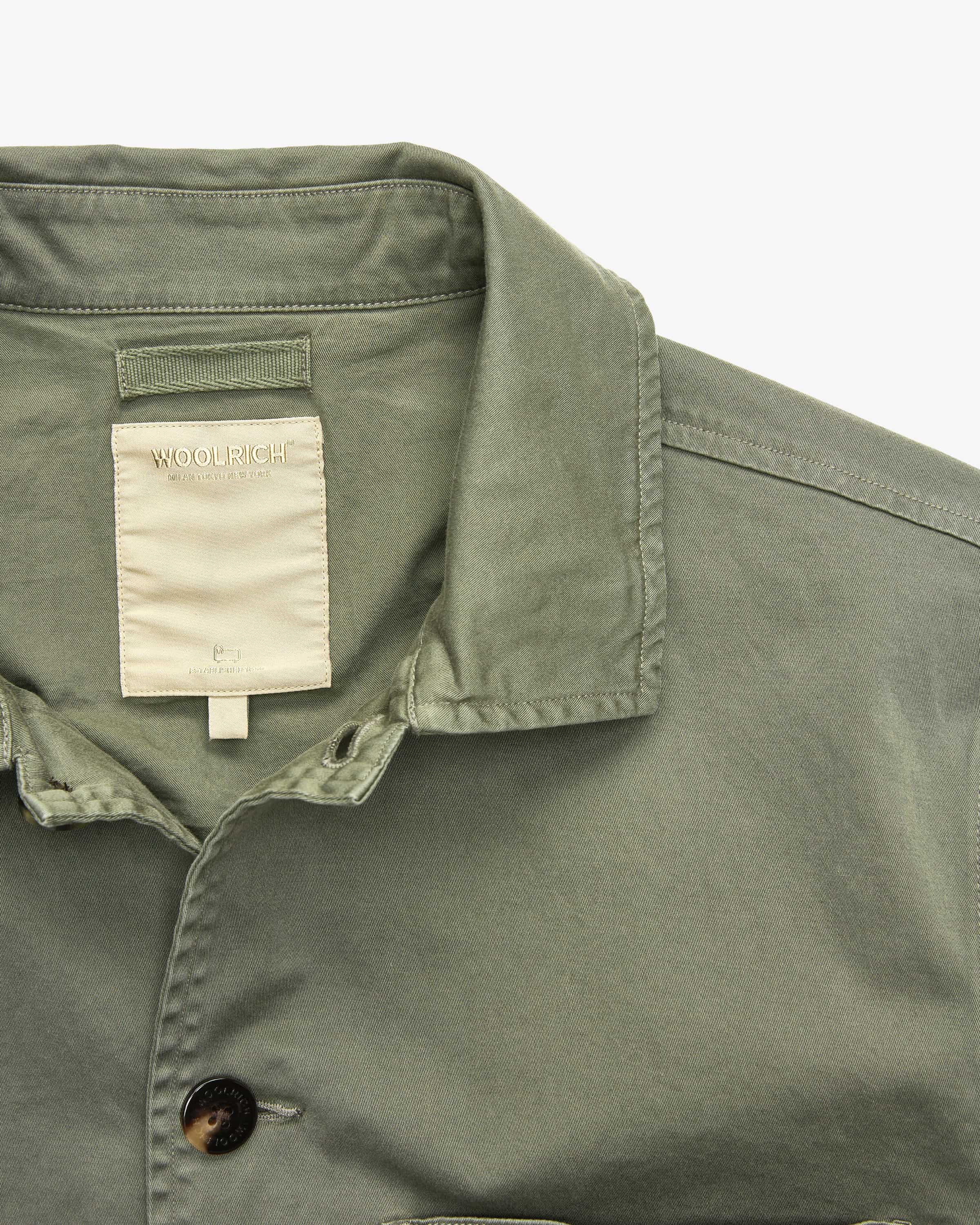 Giacca camicia in cotone CFWOOS2042MRUT5262 6667 WOOLRICH Smokey olive 