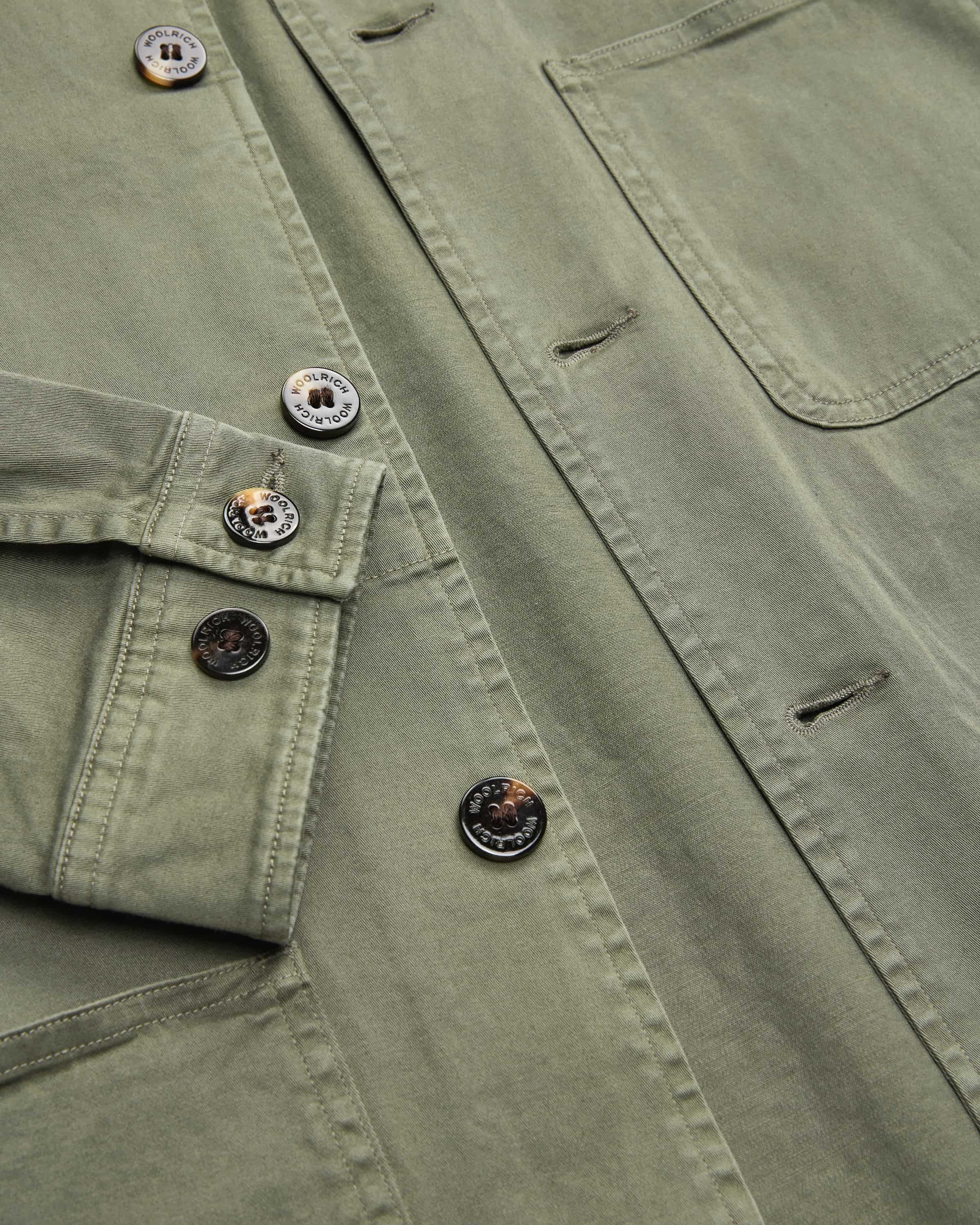 Giacca camicia in cotone CFWOOS2042MRUT5262 6667 WOOLRICH Smokey olive 
