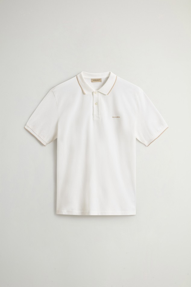 Polo in piqué di cotone elasticizzato CFWOPO2000MRUT5348 8270 WOOLRICH Artic white 