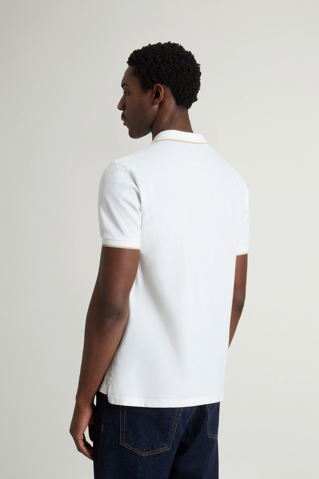Polo in piqué di cotone elasticizzato CFWOPO2000MRUT5348 8270 WOOLRICH Artic white 