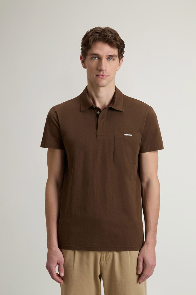 Polo in puro cotone CFWOPO2004MRUT4061 10026 WOOLRICH Slate black 
