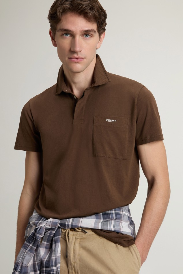 Polo in puro cotone CFWOPO2004MRUT4061 10026 WOOLRICH Slate black 