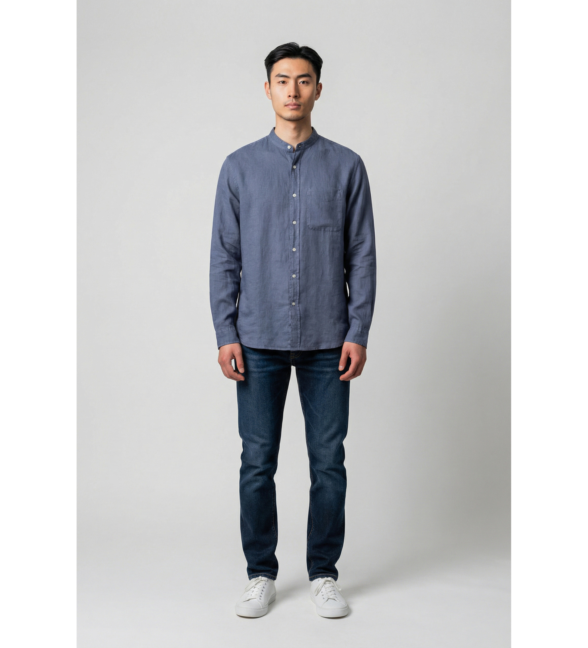 Camicia in lino CFWOSI2034MRUT5284 31194 WOOLRICH Grisaille 