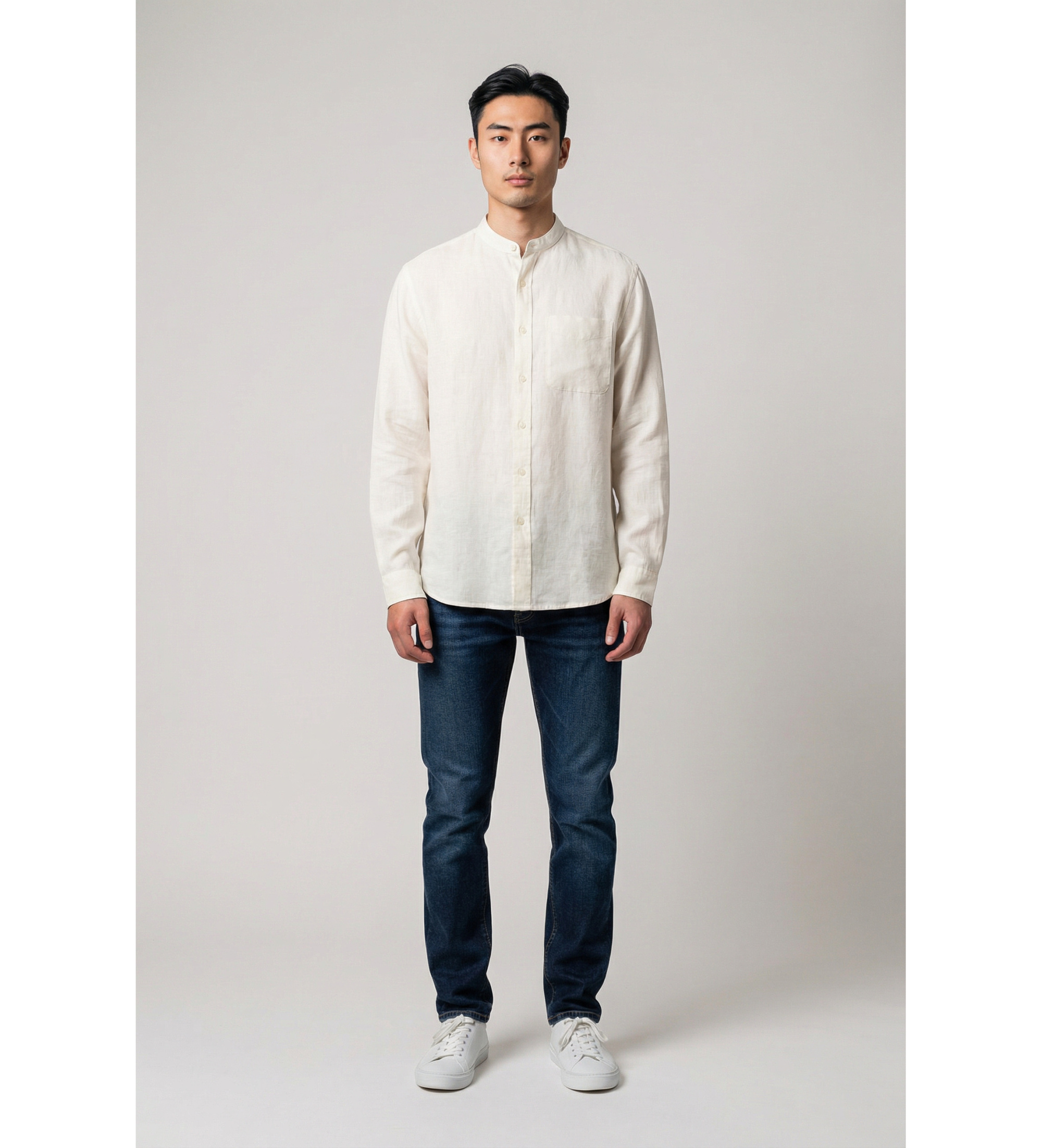 Camicia in lino CFWOSI2034MRUT5284 8270 WOOLRICH Arctic white 
