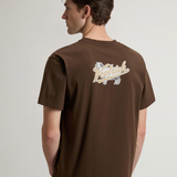 T-Shirt in puro cotone con logo CFWOTE2010MRUT5334 10026 WOOLRICH Slate black 