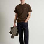 T-Shirt in puro cotone con logo CFWOTE2010MRUT5334 10026 WOOLRICH Slate black 