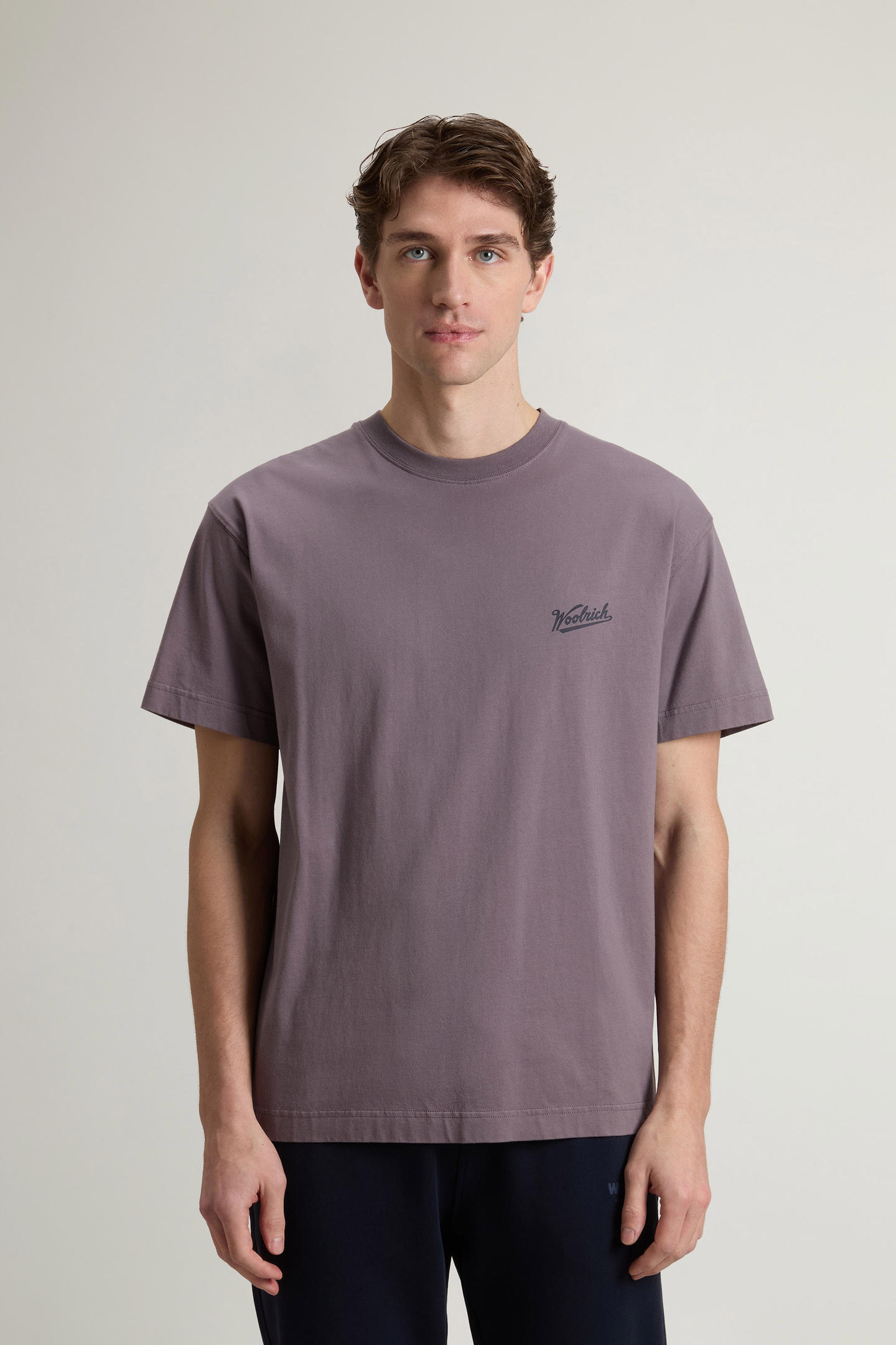 T-Shirt in puro cotone con logo CFWOTE2010MRUT5334 31193 WOOLRICH Shark 