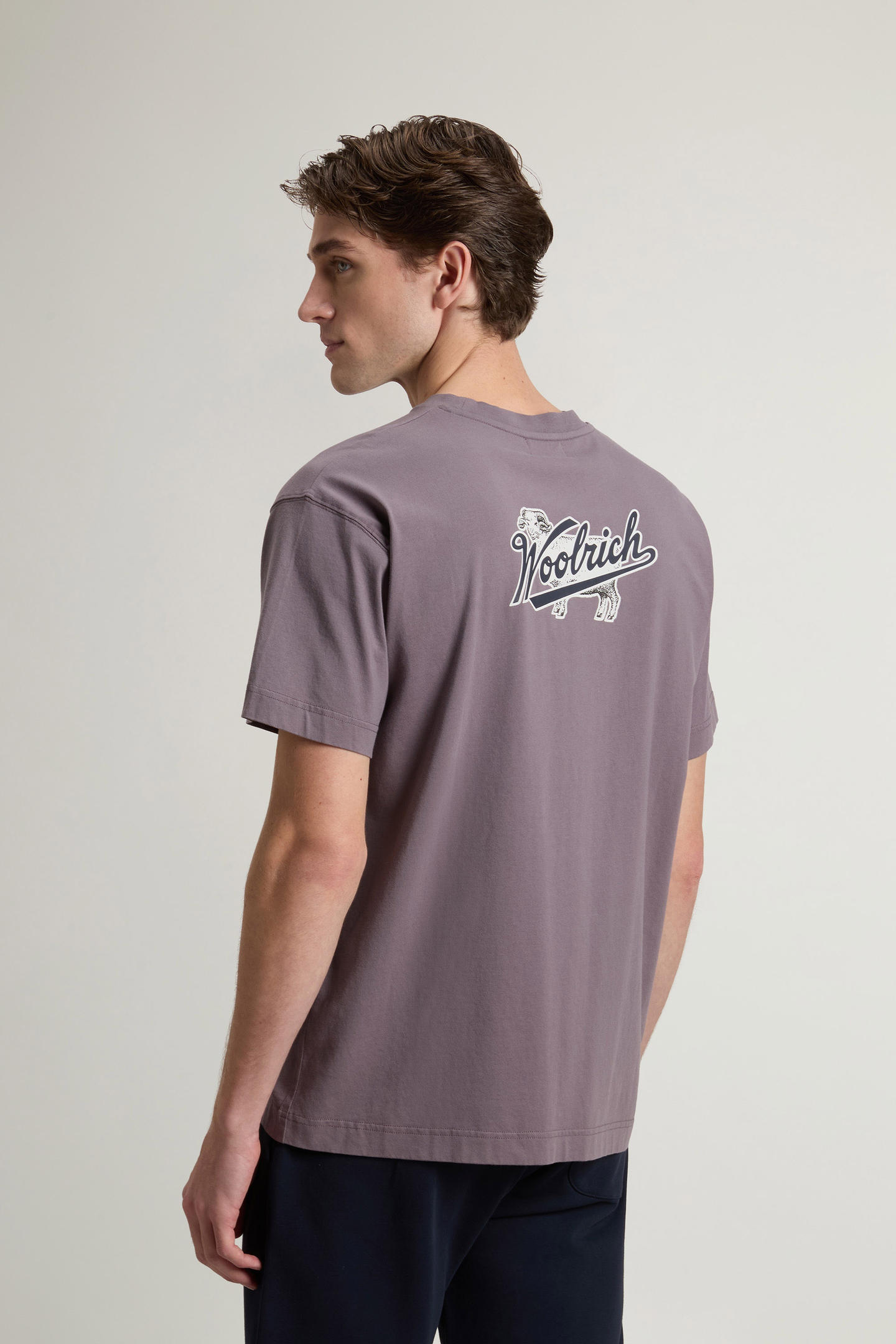 T-Shirt in puro cotone con logo CFWOTE2010MRUT5334 31193 WOOLRICH Shark 