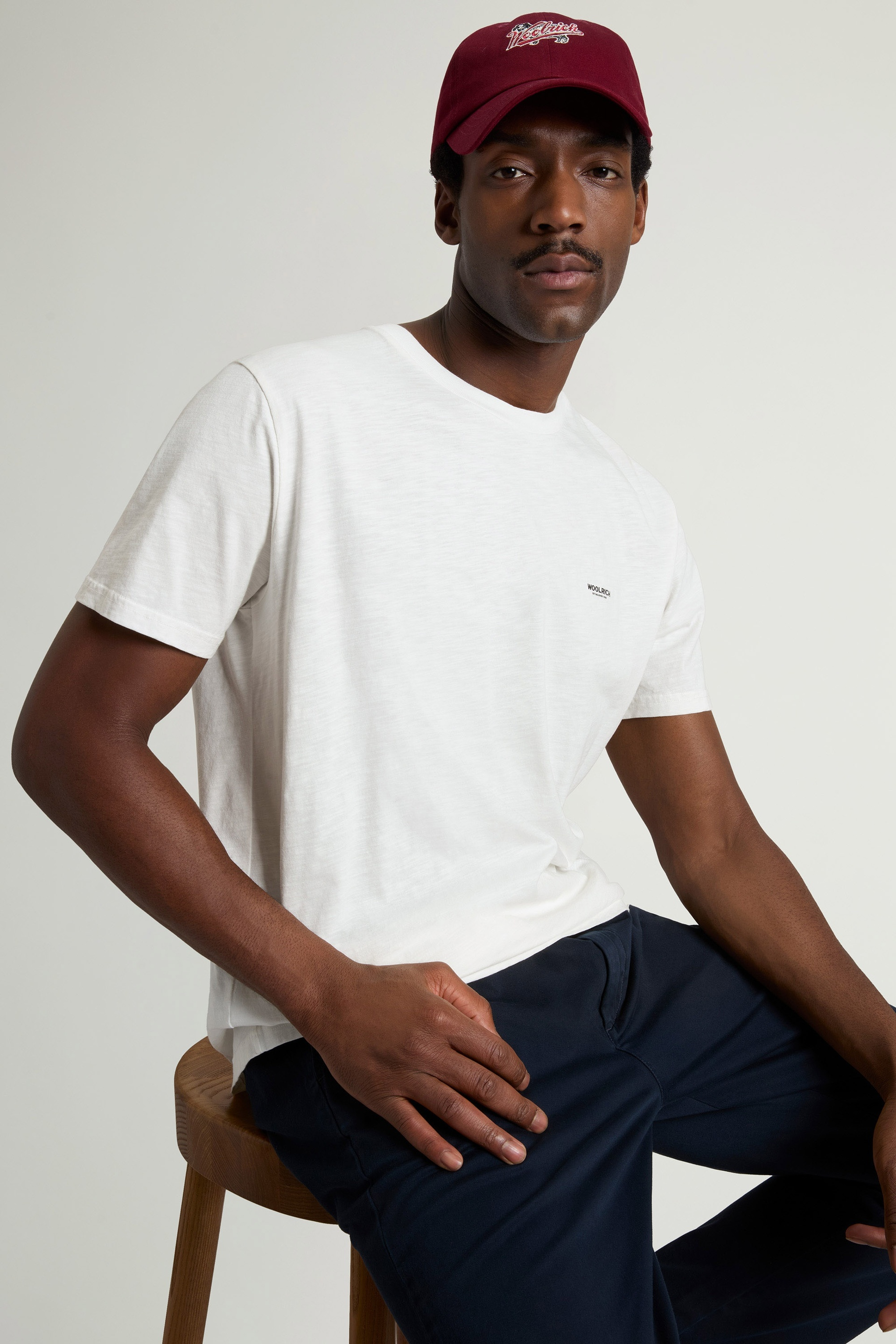 T-Shirt in puro cotone con logo CFWOTE2010MRUT5334 8270 WOOLRICH Arctic white 