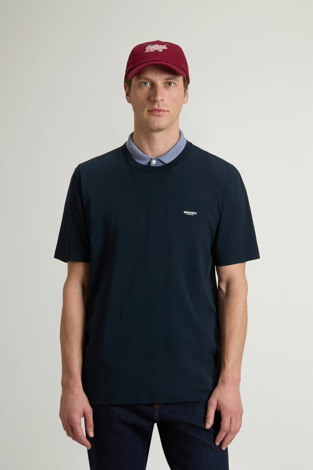 T-Shirt in puro cotone CFWOTE2013MRUT4061 3989 WOOLRICH Melton blue 