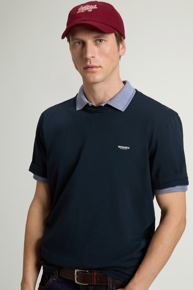 T-Shirt in puro cotone CFWOTE2013MRUT4061 3989 WOOLRICH Melton blue 