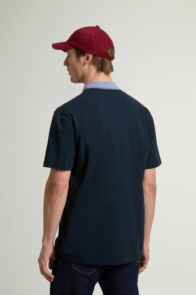 T-Shirt in puro cotone CFWOTE2013MRUT4061 3989 WOOLRICH Melton blue 