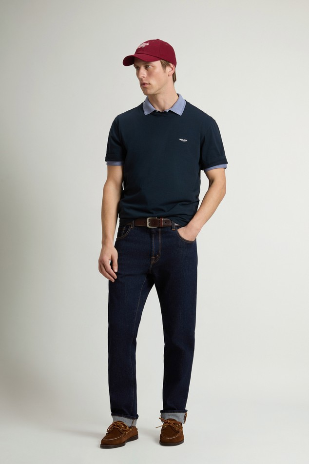 T-Shirt in puro cotone CFWOTE2013MRUT4061 3989 WOOLRICH Melton blue 