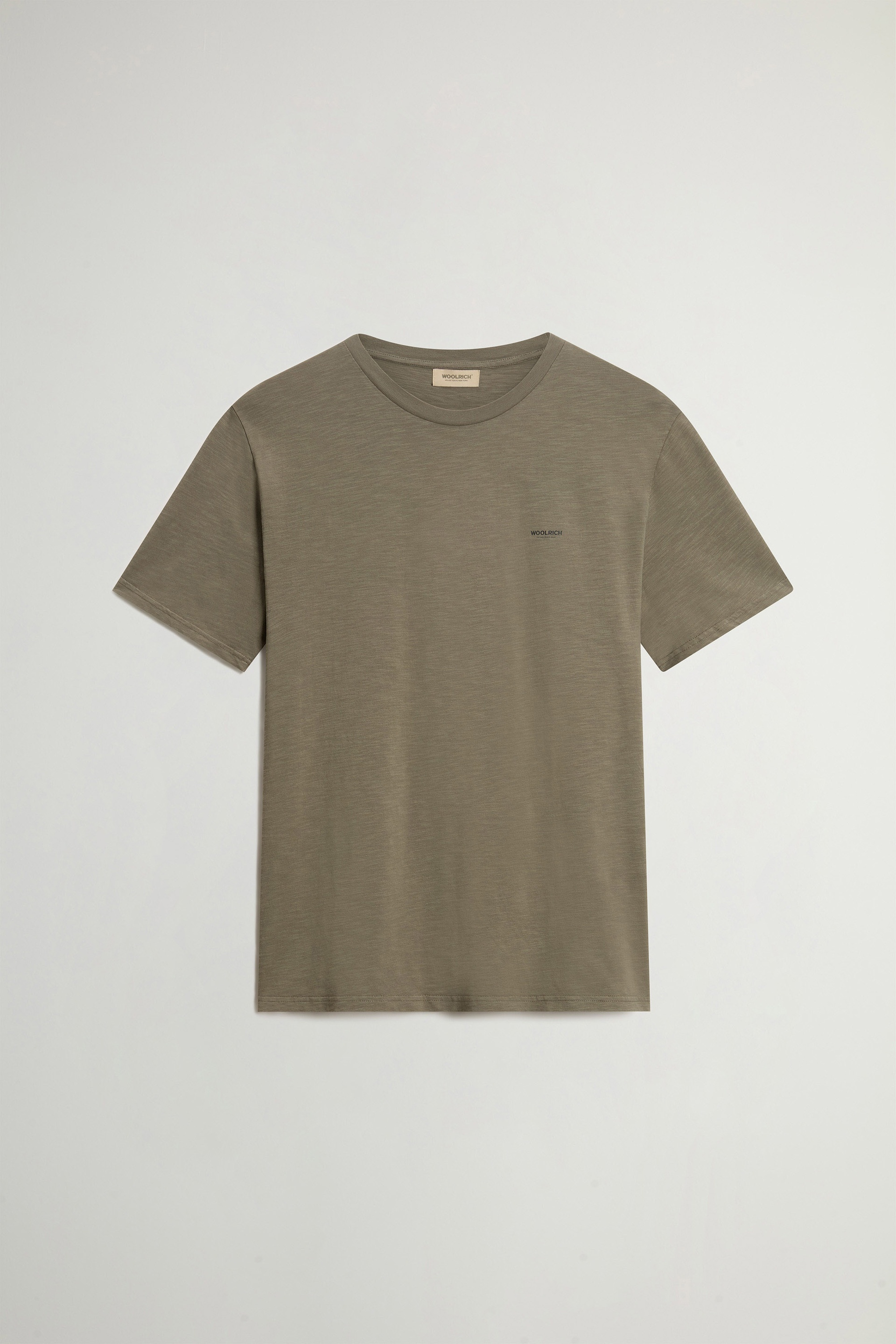 T-Shirt in puro cotone CFWOTE2013MRUT4061 6667 WOOLRICH Smokey olive 