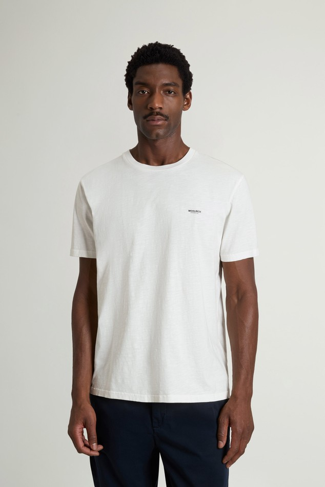 T-Shirt in puro cotone CFWOTE2013MRUT4061 8270 WOOLRICH Arctic white 