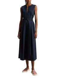 Abito lungo smanicato CFWWDR0184FRUT3944 3989 WOOLRICH Melton blue 