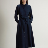 Vestito chemisier in misto lino con cintura CFWWDR2019FRUT3043 3989 WOOLRICH Melton blue 