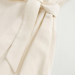 Vestito smanicato in misto lino con cintura CFWWDR2020FRUT3043 8743 WOOLRICH Milky cream 