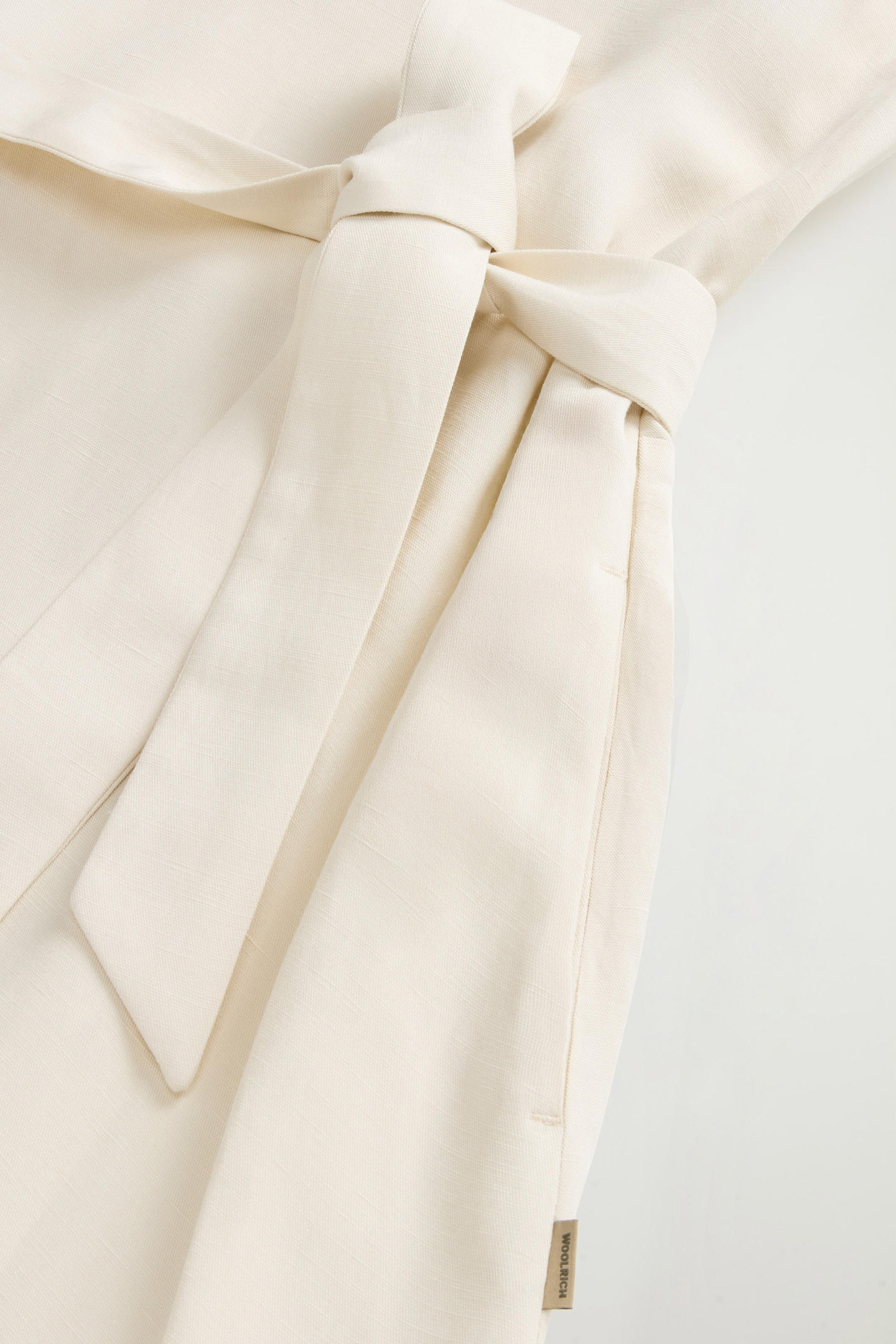Vestito smanicato in misto lino con cintura CFWWDR2020FRUT3043 8743 WOOLRICH Milky cream 