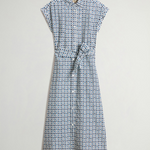 Abito chemisier in misto cotone con cintura CFWWDR2021FRUT5402 31219 WOOLRICH Blue tile bloom 