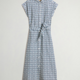 Abito chemisier in misto cotone con cintura CFWWDR2021FRUT5402 31219 WOOLRICH Blue tile bloom 