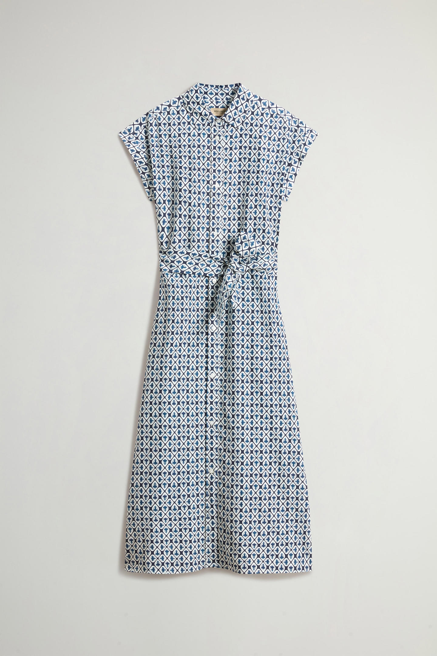 Abito chemisier in misto cotone con cintura CFWWDR2021FRUT5402 31219 WOOLRICH Blue tile bloom 