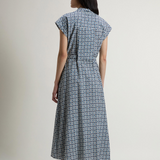 Abito chemisier in misto cotone con cintura CFWWDR2021FRUT5402 31219 WOOLRICH Blue tile bloom 