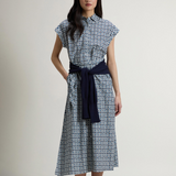 Abito chemisier in misto cotone con cintura CFWWDR2021FRUT5402 31219 WOOLRICH Blue tile bloom 