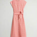 Abito chemisier in misto cotone con cintura CFWWDR2021FRUT5402 5549 WOOLRICH Paprika tile bloom 