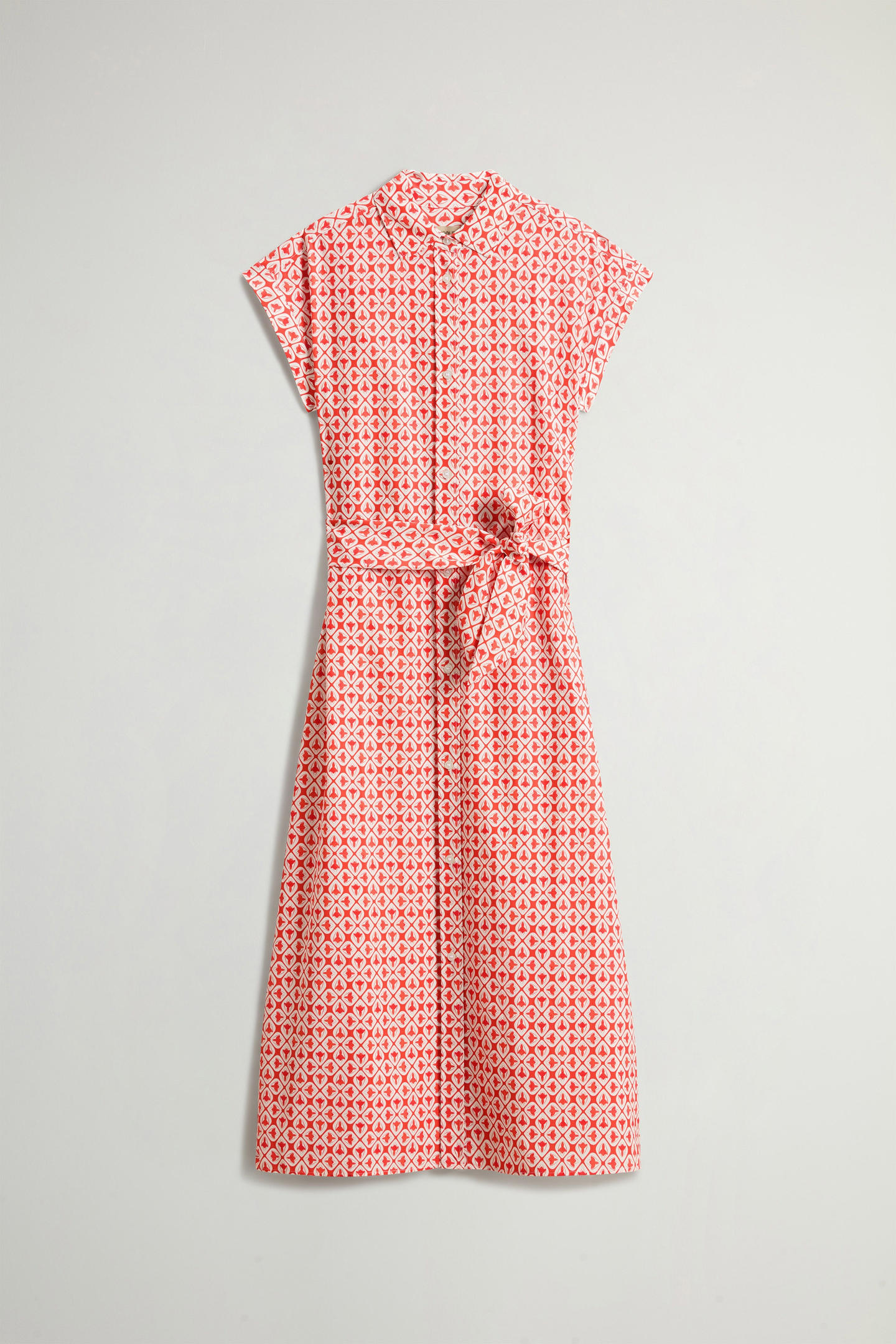 Abito chemisier in misto cotone con cintura CFWWDR2021FRUT5402 5549 WOOLRICH Paprika tile bloom 